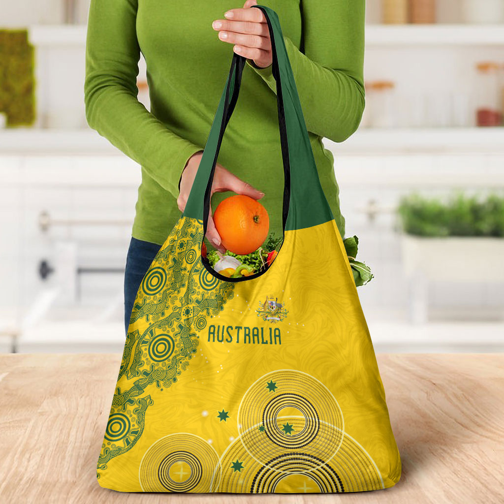 Australia National Football Grocery Bag Socceroos-Aboriginal Dot Art Heritage Graphic