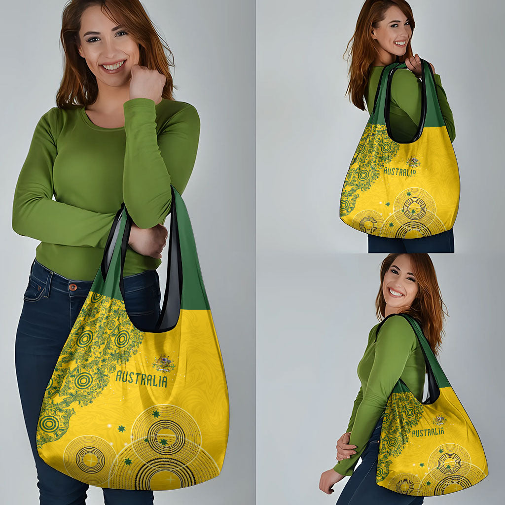 Australia National Football Grocery Bag Socceroos-Aboriginal Dot Art Heritage Graphic