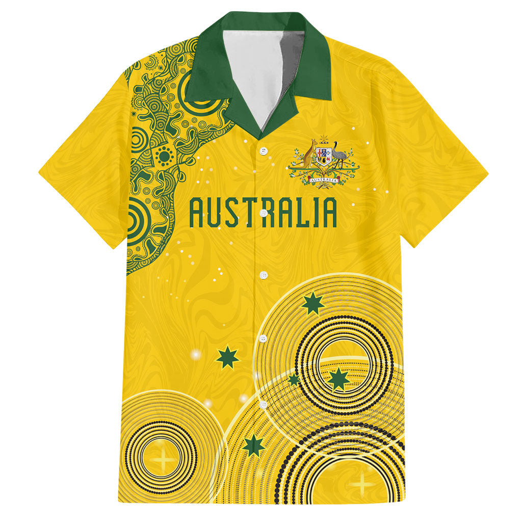 Custom Australia National Football Hawaiian Shirt Socceroos-Aboriginal Dot Art Heritage Graphic