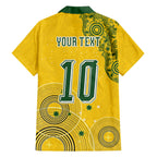 Custom Australia National Football Hawaiian Shirt Socceroos-Aboriginal Dot Art Heritage Graphic