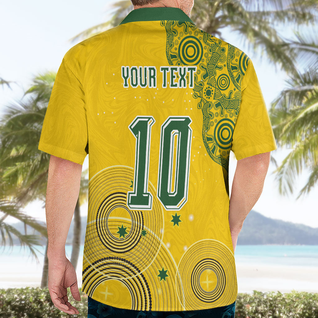 Custom Australia National Football Hawaiian Shirt Socceroos-Aboriginal Dot Art Heritage Graphic
