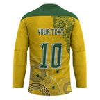 Custom Australia National Football Hockey Jersey Socceroos-Aboriginal Dot Art Heritage Graphic