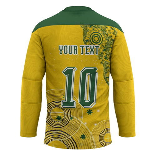 Custom Australia National Football Hockey Jersey Socceroos-Aboriginal Dot Art Heritage Graphic