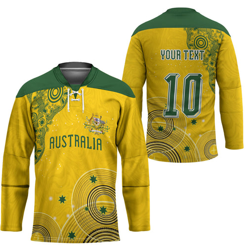 Custom Australia National Football Hockey Jersey Socceroos-Aboriginal Dot Art Heritage Graphic