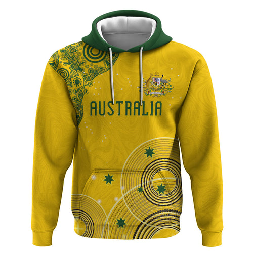 Custom Australia National Football Hoodie Socceroos-Aboriginal Dot Art Heritage Graphic