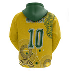 Custom Australia National Football Hoodie Socceroos-Aboriginal Dot Art Heritage Graphic