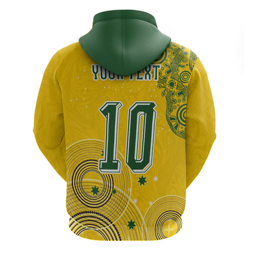 Custom Australia National Football Hoodie Socceroos-Aboriginal Dot Art Heritage Graphic