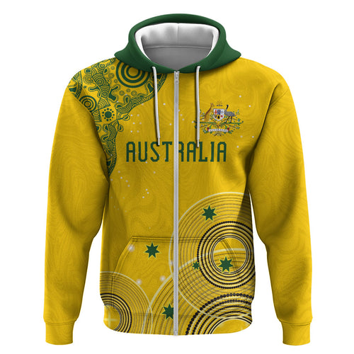 Custom Australia National Football Hoodie Socceroos-Aboriginal Dot Art Heritage Graphic