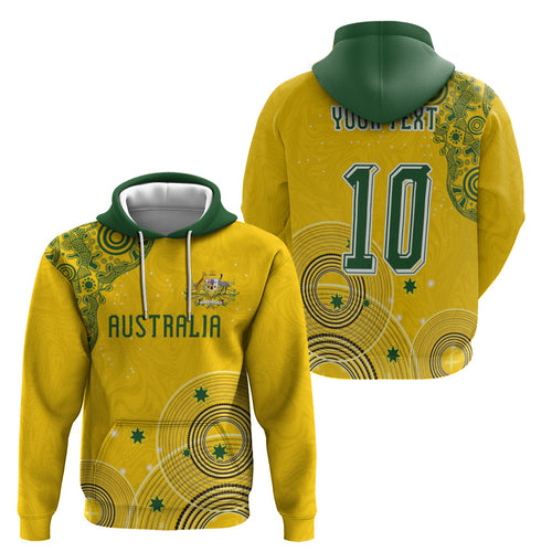 Custom Australia National Football Hoodie Socceroos-Aboriginal Dot Art Heritage Graphic