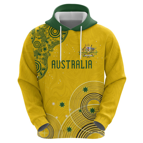 Custom Australia National Football Hoodie Socceroos-Aboriginal Dot Art Heritage Graphic