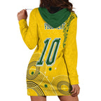 Custom Australia National Football Hoodie Dress Socceroos-Aboriginal Dot Art Heritage Graphic