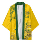 Custom Australia National Football Kimono Socceroos-Aboriginal Dot Art Heritage Graphic