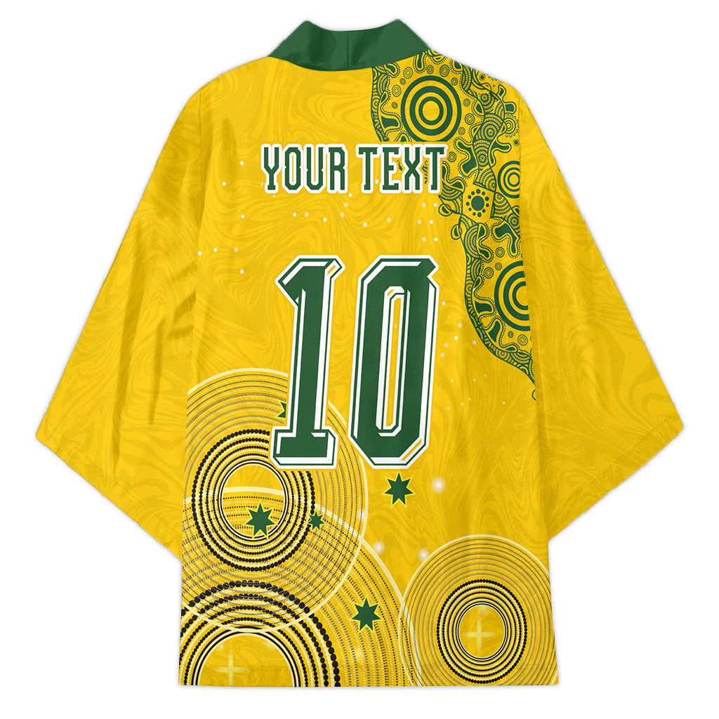 Custom Australia National Football Kimono Socceroos-Aboriginal Dot Art Heritage Graphic