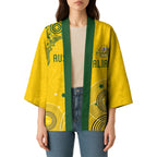 Custom Australia National Football Kimono Socceroos-Aboriginal Dot Art Heritage Graphic