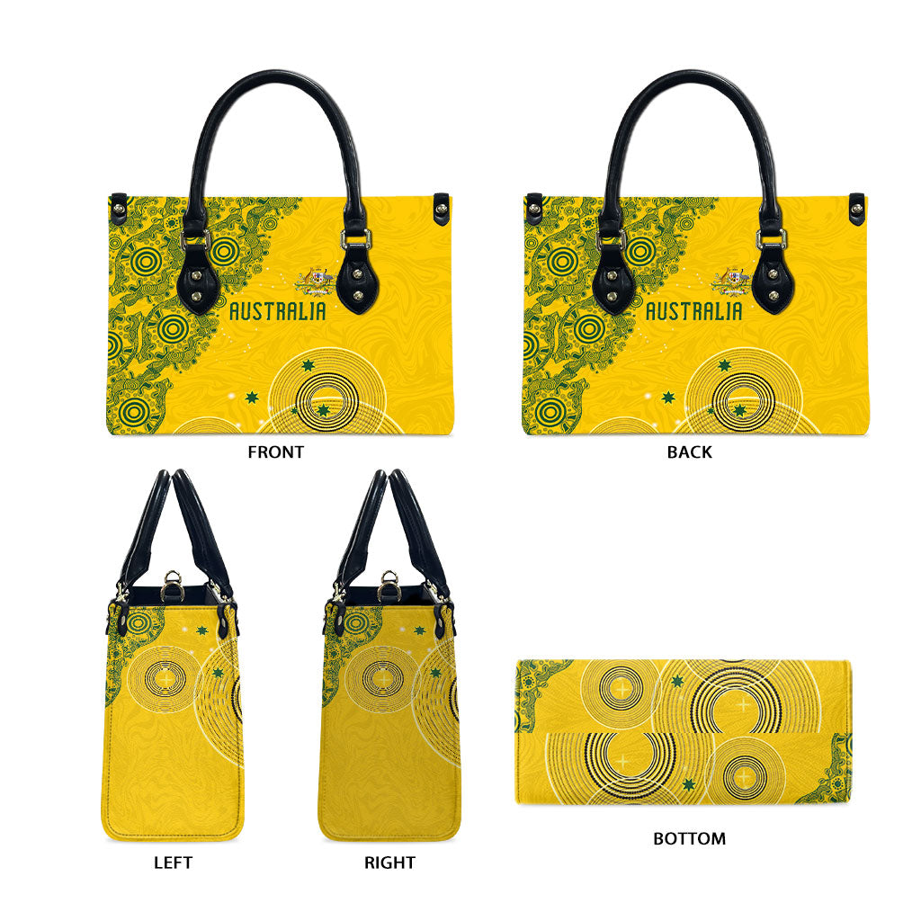 Australia National Football Leather Bag Socceroos-Aboriginal Dot Art Heritage Graphic
