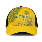 Australia National Football Mesh Trucker Cap Socceroos-Aboriginal Dot Art Heritage Graphic