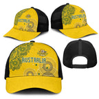 Australia National Football Mesh Trucker Cap Socceroos-Aboriginal Dot Art Heritage Graphic