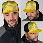 Australia National Football Mesh Trucker Cap Socceroos-Aboriginal Dot Art Heritage Graphic