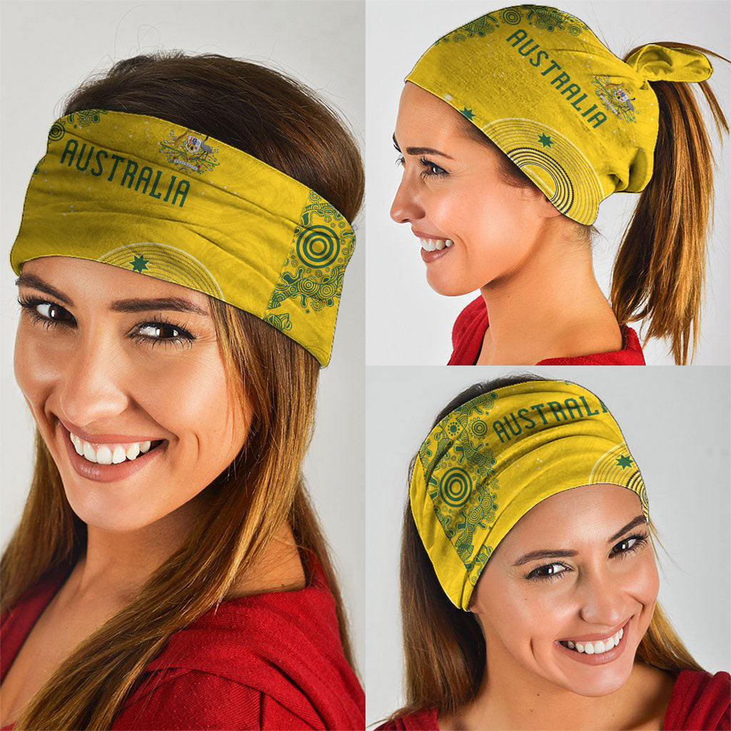Australia National Football Neck Gaiter Socceroos-Aboriginal Dot Art Heritage Graphic