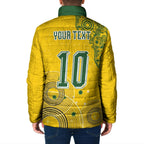 Custom Australia National Football Padded Jacket Socceroos-Aboriginal Dot Art Heritage Graphic