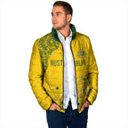 Custom Australia National Football Padded Jacket Socceroos-Aboriginal Dot Art Heritage Graphic