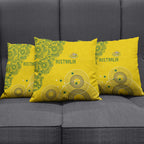 Australia National Football Pillow Cover Socceroos-Aboriginal Dot Art Heritage Graphic