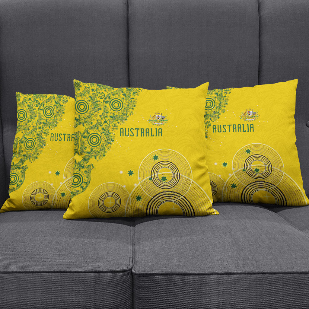 Australia National Football Pillow Cover Socceroos-Aboriginal Dot Art Heritage Graphic