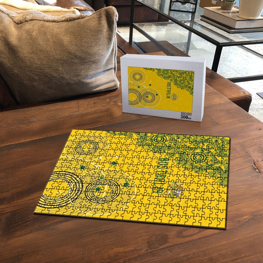 Australia National Football Puzzle Socceroos-Aboriginal Dot Art Heritage Graphic