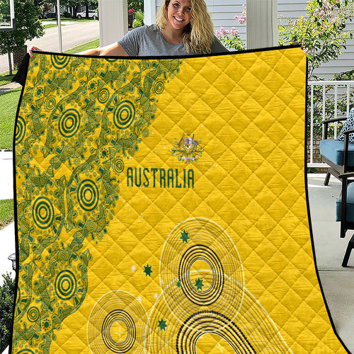 Australia National Football Quilt Socceroos-Aboriginal Dot Art Heritage Graphic