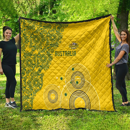 Australia National Football Quilt Socceroos-Aboriginal Dot Art Heritage Graphic