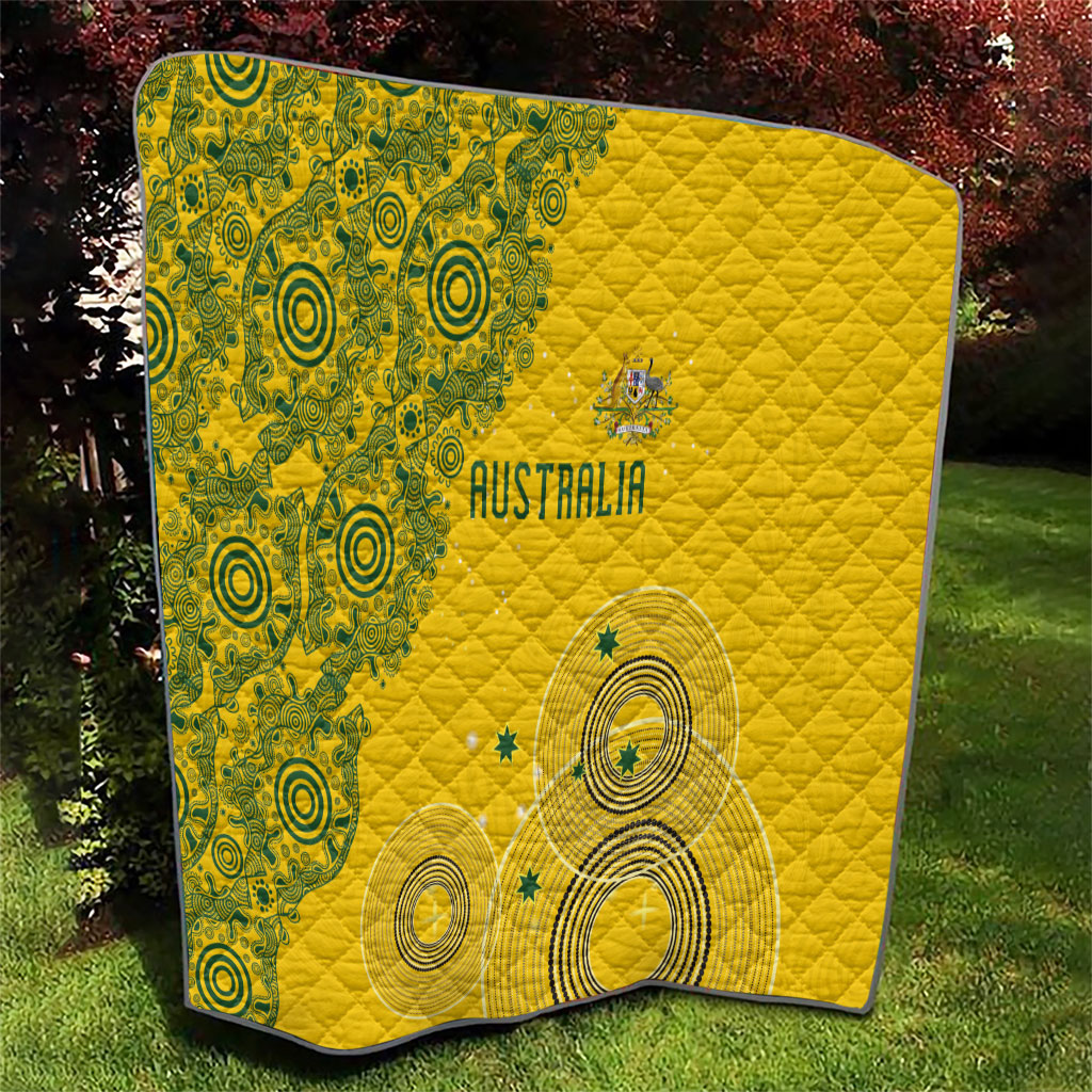 Australia National Football Quilt Socceroos-Aboriginal Dot Art Heritage Graphic