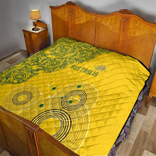 Australia National Football Quilt Socceroos-Aboriginal Dot Art Heritage Graphic