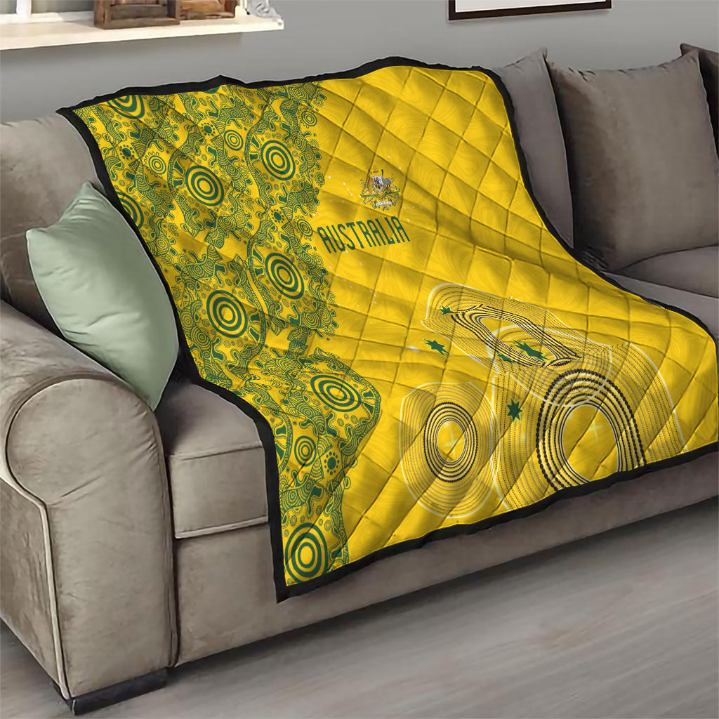 Australia National Football Quilt Socceroos-Aboriginal Dot Art Heritage Graphic