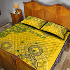 Australia National Football Quilt Bed Set Socceroos-Aboriginal Dot Art Heritage Graphic