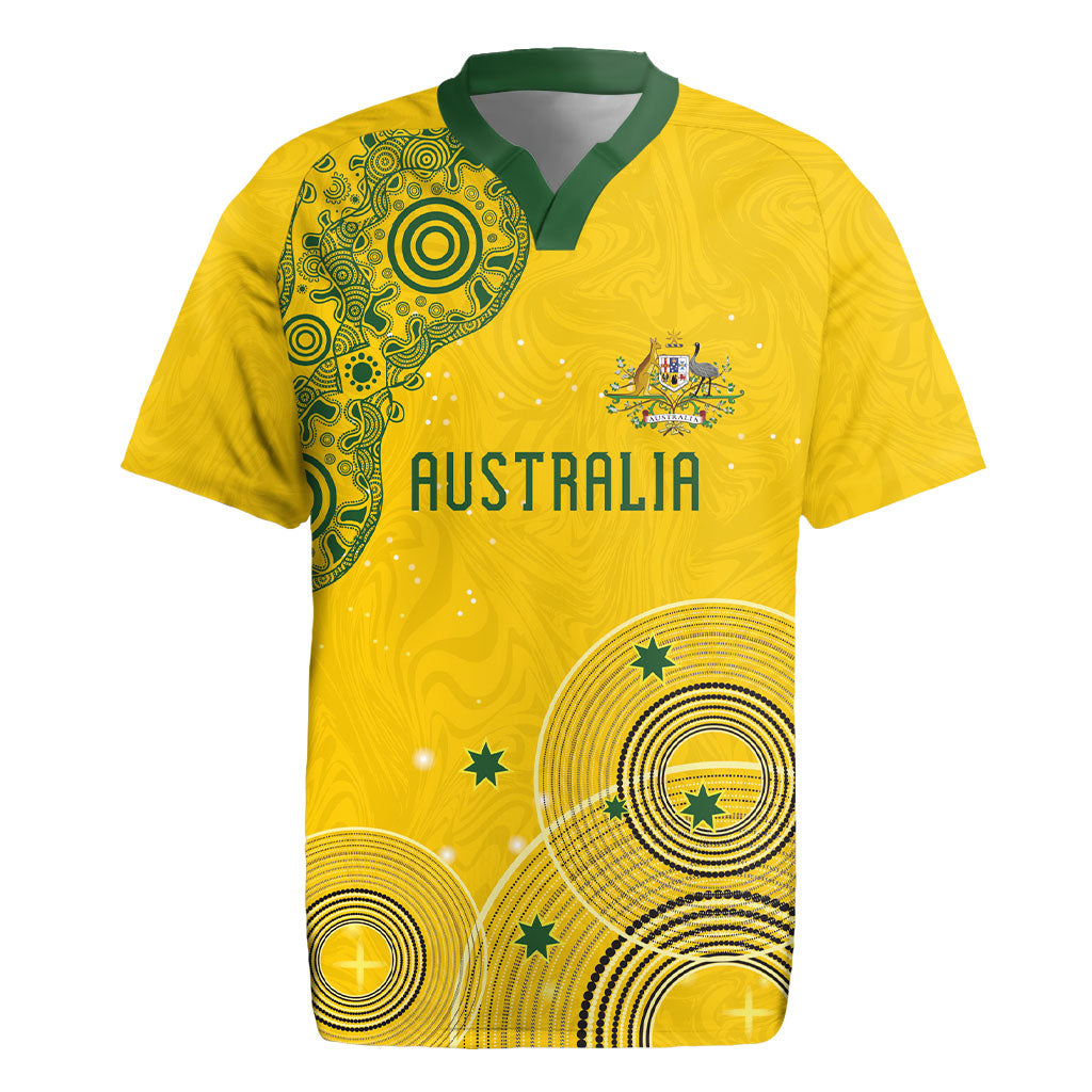 Custom Australia National Football Rugby Jersey Socceroos-Aboriginal Dot Art Heritage Graphic