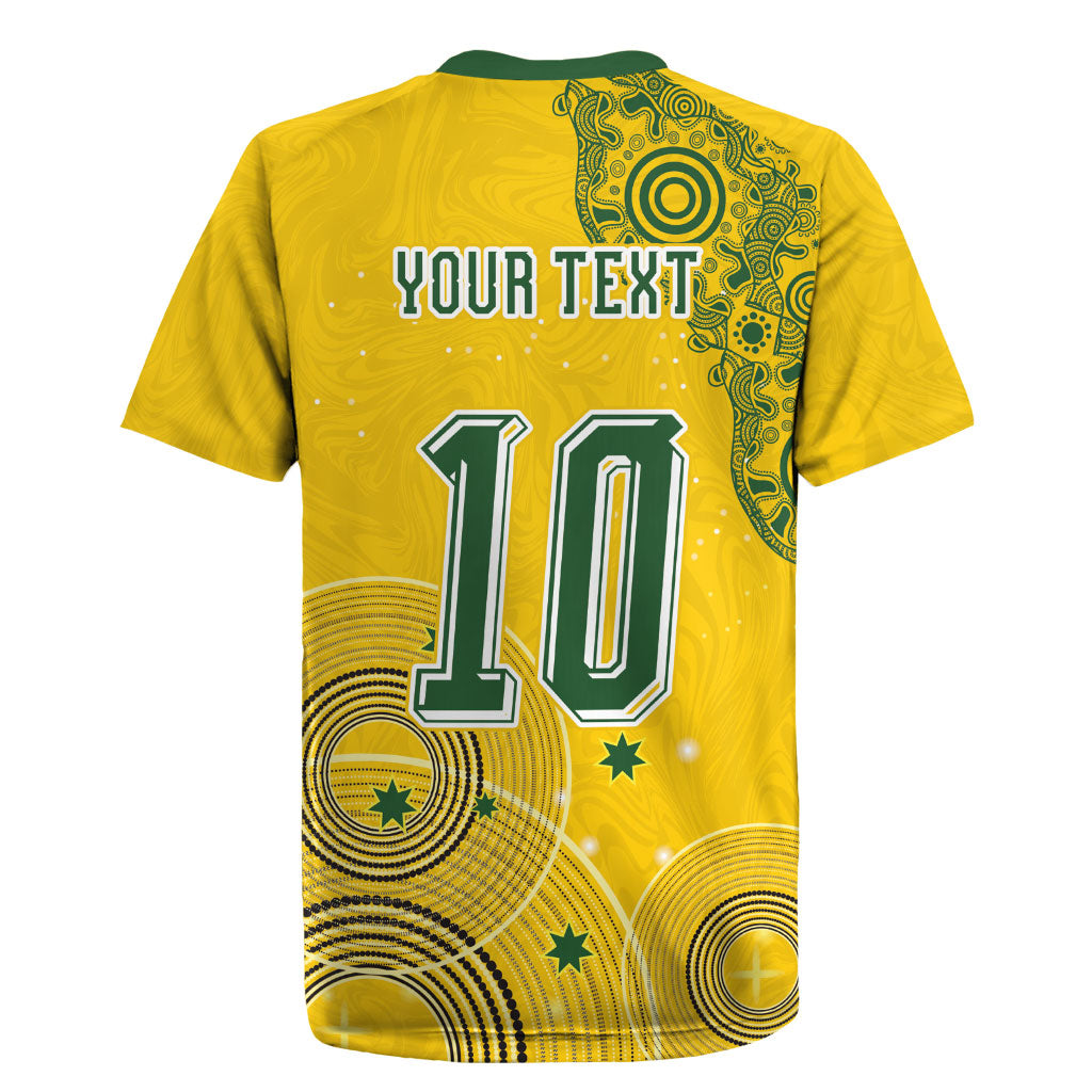 Custom Australia National Football Rugby Jersey Socceroos-Aboriginal Dot Art Heritage Graphic