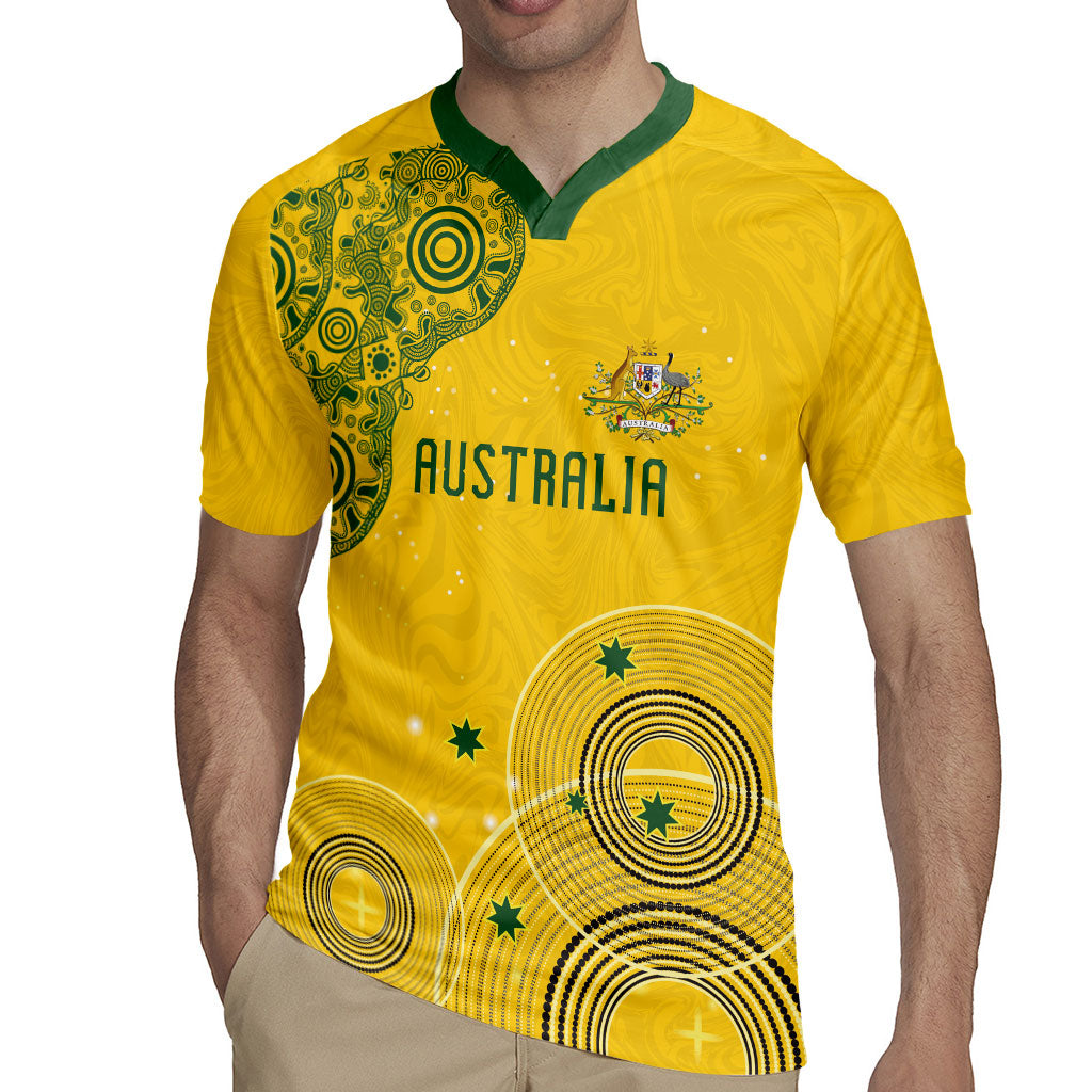 Custom Australia National Football Rugby Jersey Socceroos-Aboriginal Dot Art Heritage Graphic
