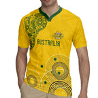 Custom Australia National Football Rugby Jersey Socceroos-Aboriginal Dot Art Heritage Graphic