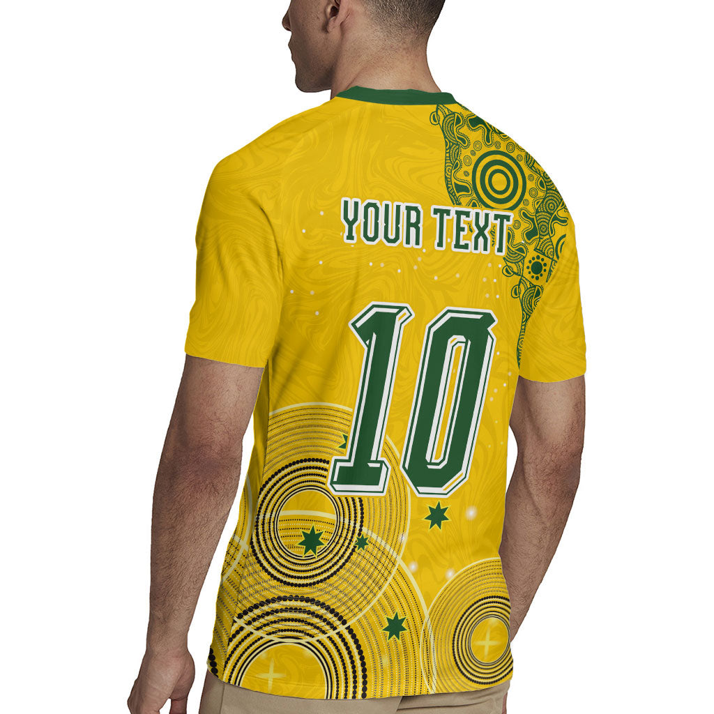 Custom Australia National Football Rugby Jersey Socceroos-Aboriginal Dot Art Heritage Graphic