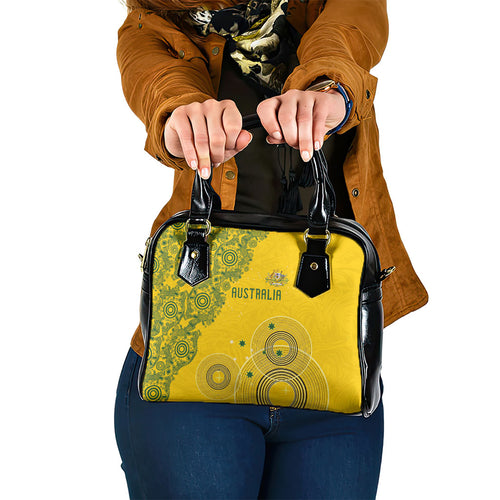 Australia National Football Shoulder Handbag Socceroos-Aboriginal Dot Art Heritage Graphic
