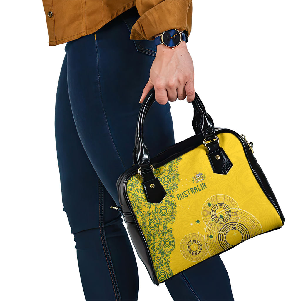 Australia National Football Shoulder Handbag Socceroos-Aboriginal Dot Art Heritage Graphic
