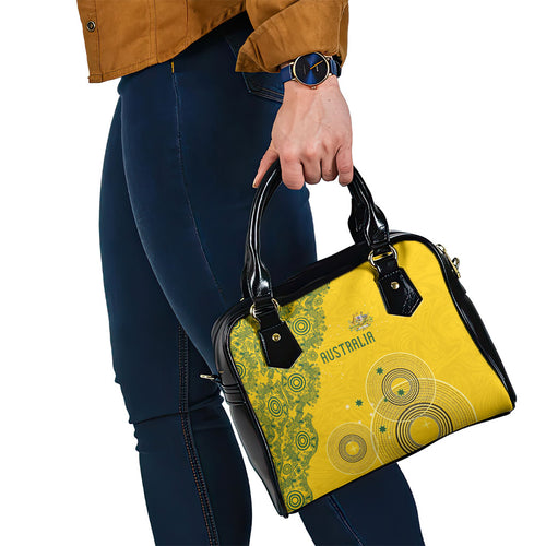 Australia National Football Shoulder Handbag Socceroos-Aboriginal Dot Art Heritage Graphic