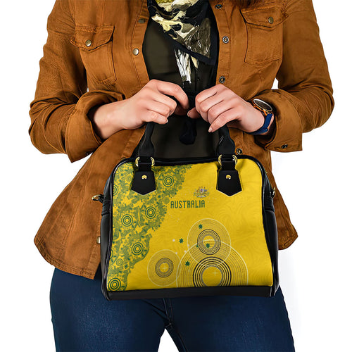 Australia National Football Shoulder Handbag Socceroos-Aboriginal Dot Art Heritage Graphic