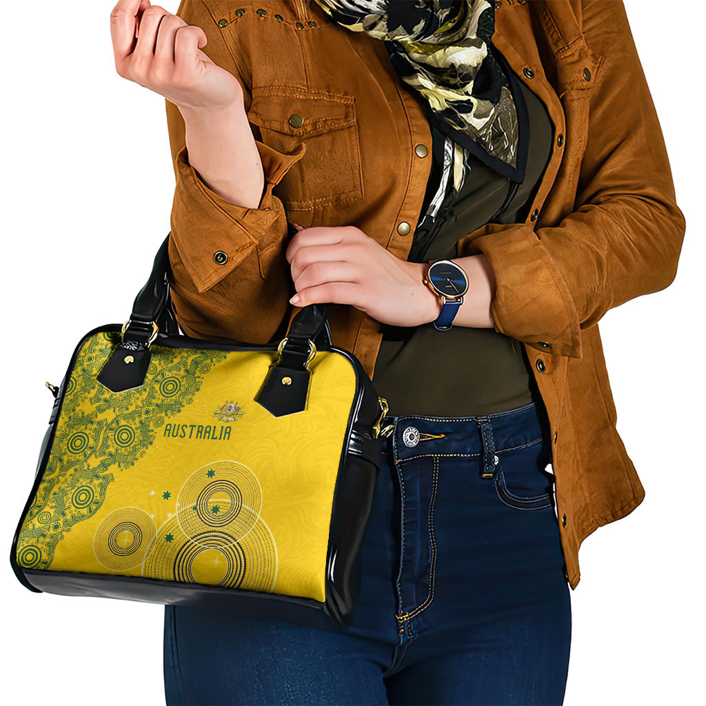 Australia National Football Shoulder Handbag Socceroos-Aboriginal Dot Art Heritage Graphic