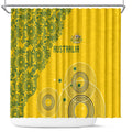 Australia National Football Shower Curtain Socceroos-Aboriginal Dot Art Heritage Graphic
