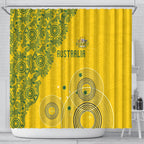 Australia National Football Shower Curtain Socceroos-Aboriginal Dot Art Heritage Graphic