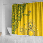 Australia National Football Shower Curtain Socceroos-Aboriginal Dot Art Heritage Graphic