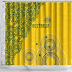 Australia National Football Shower Curtain Socceroos-Aboriginal Dot Art Heritage Graphic