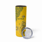 Custom Australia National Football Skinny Tumbler Socceroos-Aboriginal Dot Art Heritage Graphic
