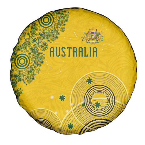 Australia National Football Spare Tire Cover Socceroos-Aboriginal Dot Art Heritage Graphic